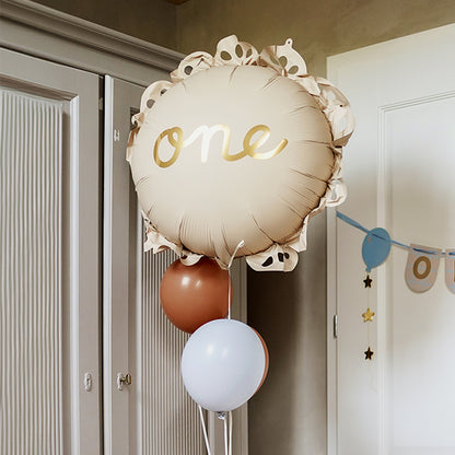 Balon foliowy z helem, okrągły, PartyDeco, 51cm - Okrągły z falbanką