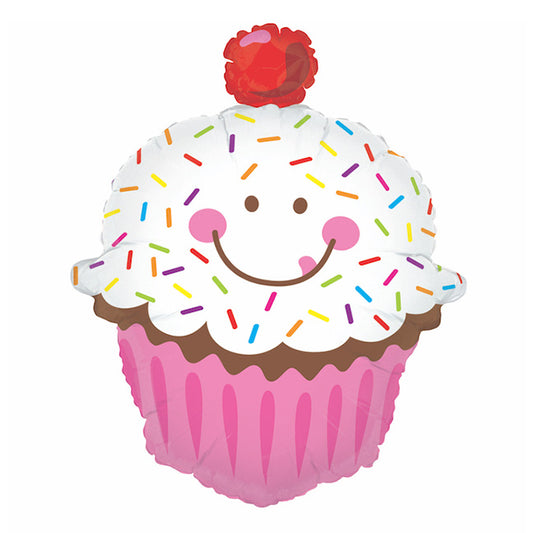 Balon foliowy z helem, muffinka, 79cm - Sprinkled Cupcake Babeczka