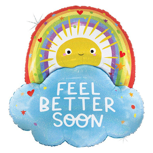 Balon foliowy z helem, zdrowia, Grabo, 89cm - Feel Better Rainbow Sun