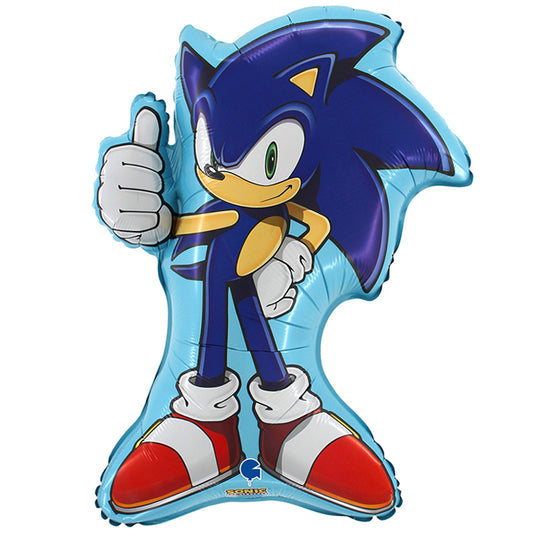 Balon foliowy z helem, Grabo, 84cm - Jeż Sonic