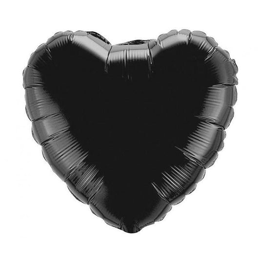 Balon foliowy z helem, czarny, Flexmetal, 45cm - Serce